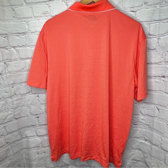 PGA Tour Men's Shirt Short Sleeve Golf Orange Striped Airflux Size XL - Picture 4 of 9